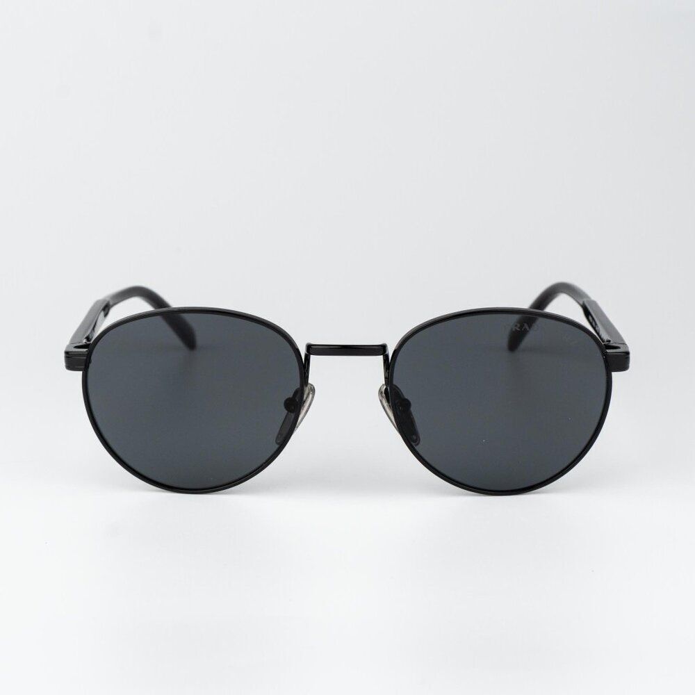Prada Men Sunglasses Black Polarized Round PRB51S 1AB5Z1 NEW AUTHENTIC - Picture 3 of 13